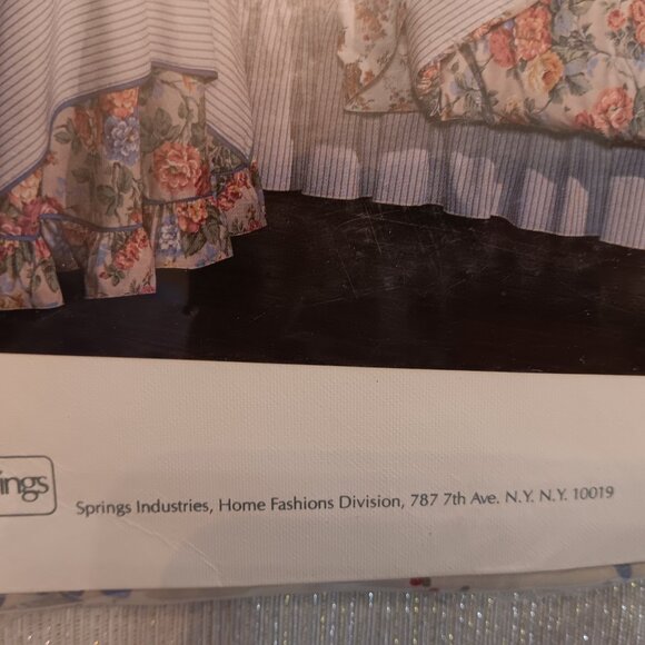 Vtg NOS Springs Twin Flat Sheet Floral English Rose country charm luxury USA - Picture 3 of 4